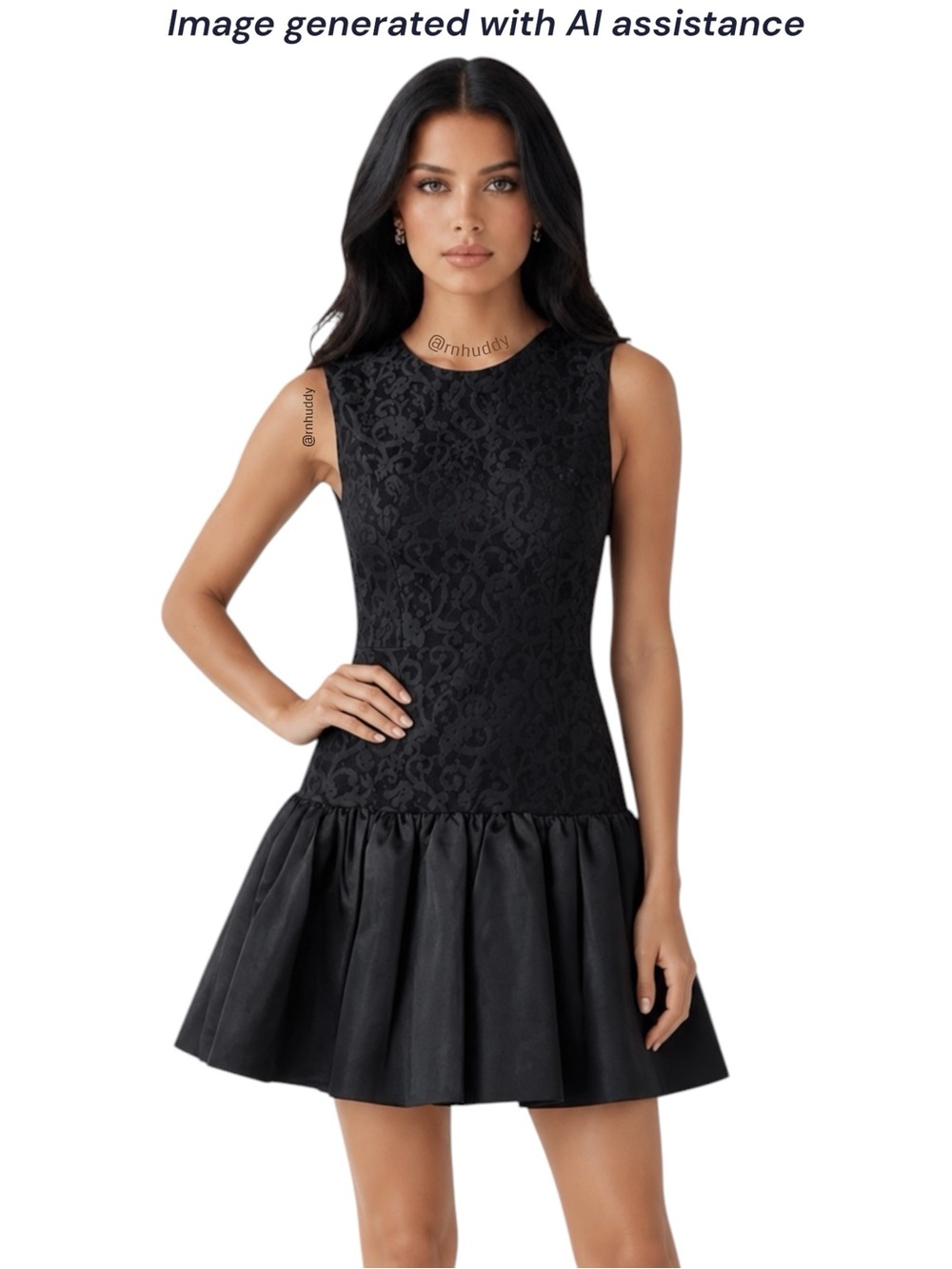 Erin Fetherston size 8 black lace holly drop waist mini dress